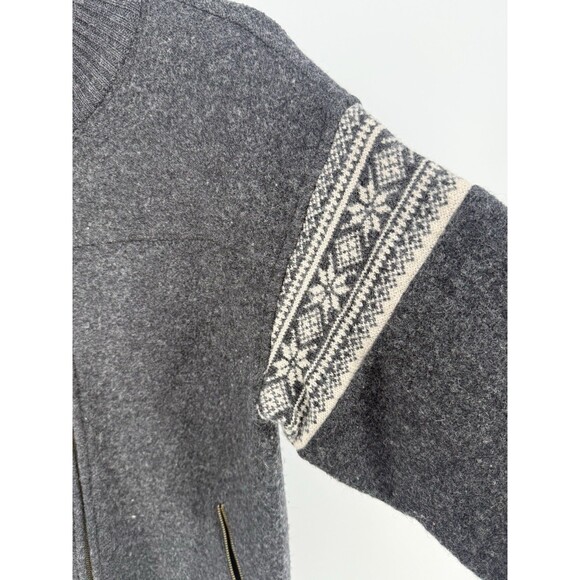 Nordic Design 100% Wool Zip Cardigan Abstract Sweater Women Size Large fair isle - Picture 10 of 11